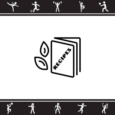 Tarifi kitap düz simgesi