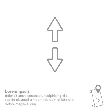 yukarı ve aşağı okları düz simgesi