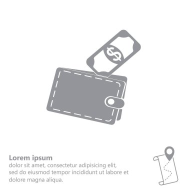 Para simgesi olan cüzdan