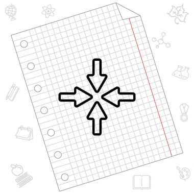 dört ok düz simgesi