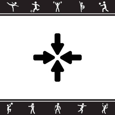 dört ok düz simgesi