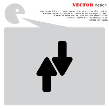 yukarı ve aşağı okları düz simgesi