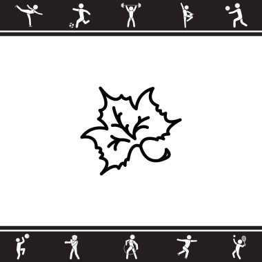 akçaağaç yaprağı düz simgesi