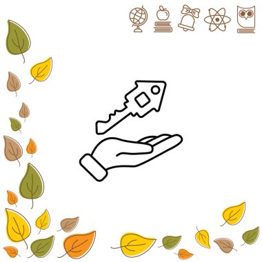 Anahtar elinde düz simgesi