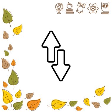 yukarı ve aşağı okları düz simgesi