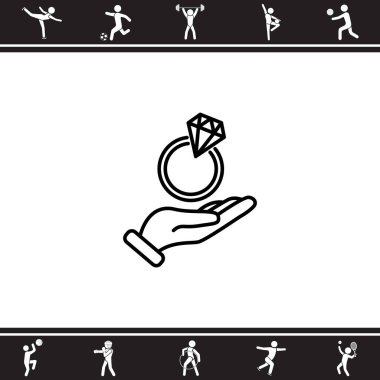 Elmas yüzük el simgesi