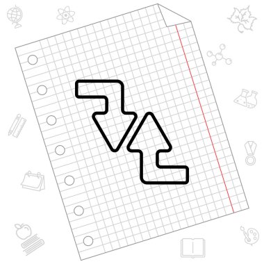 Oklar aşağı ve yukarı düz simgesi