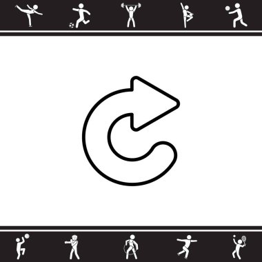 dairesel ok düz simgesi