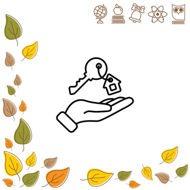 Anahtar elinde düz simgesi