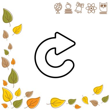 dairesel ok düz simgesi