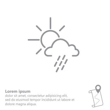  Güneş bulut ile yağmur arkasında