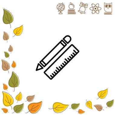 Cetvel ve kalem simgeler kümesi