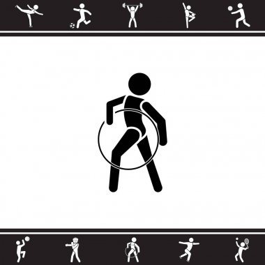 Jimnastikçi düz simgesi.