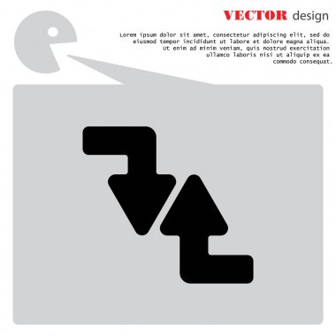 Oklar aşağı ve yukarı düz simgesi