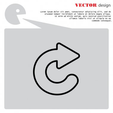 dairesel ok düz simgesi