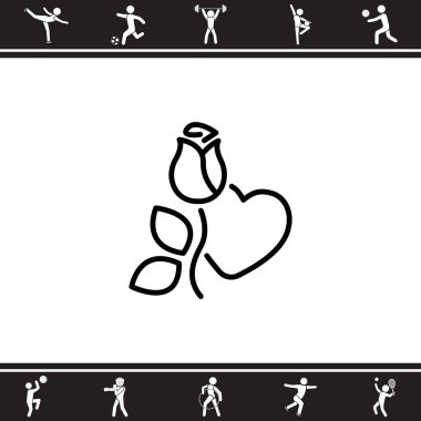 Gül ve kalp simgesi