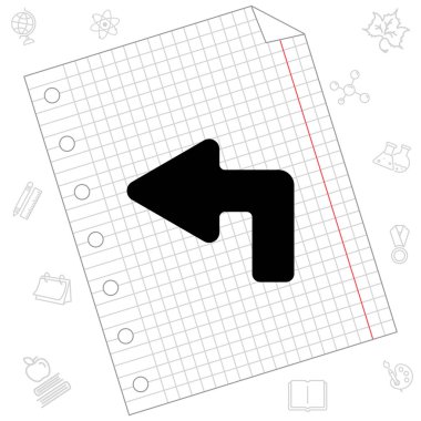  sol ok yukarı düz simgesi