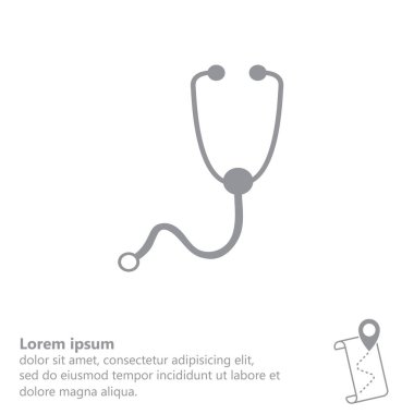 stetoskop düz simgesi