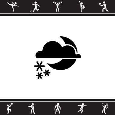 Moon, bulutlar ve kar