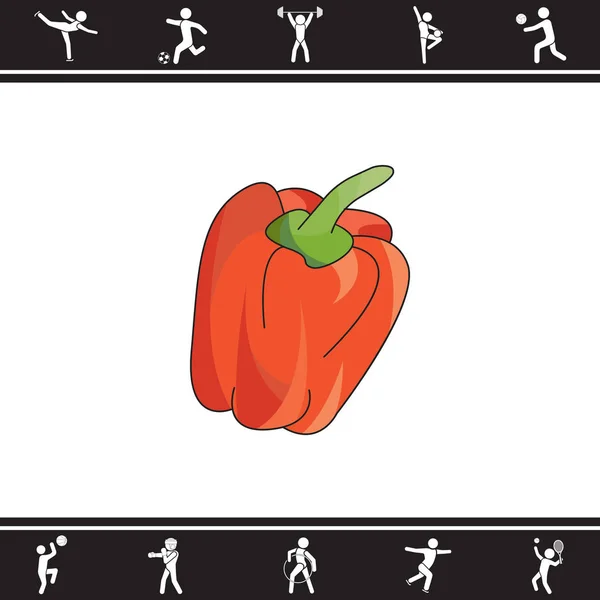 Icône de poivron rouge doux — Image vectorielle