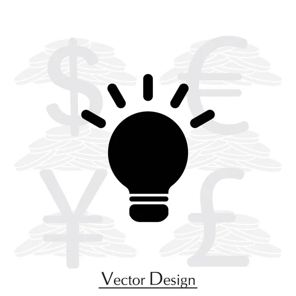 Lampe, Ideenschild — Stockvektor