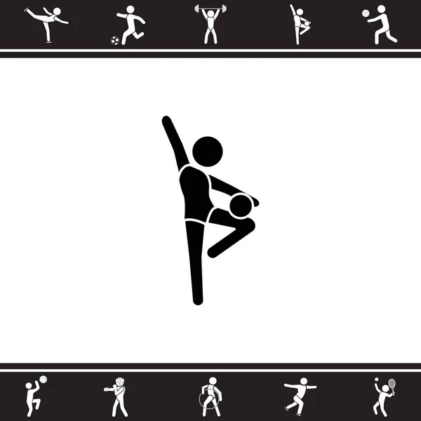 Gymnastka ploché ikony. — Stockový vektor