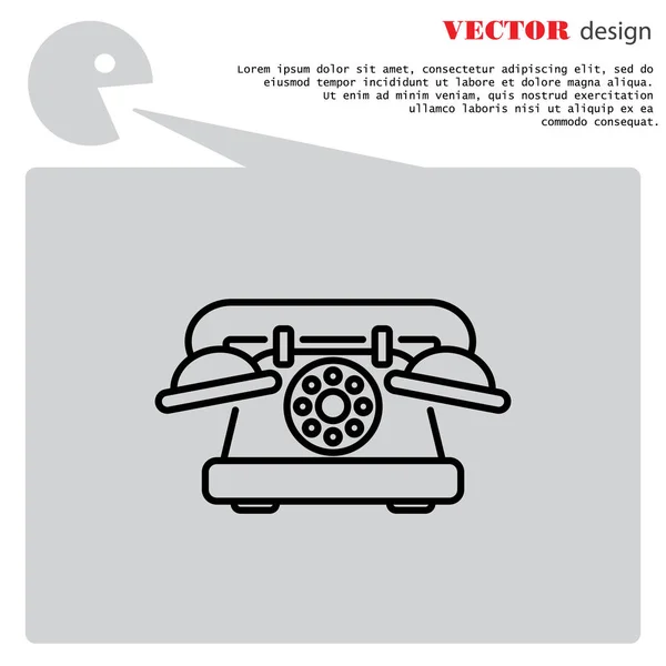 Vieux téléphone icône plate — Image vectorielle
