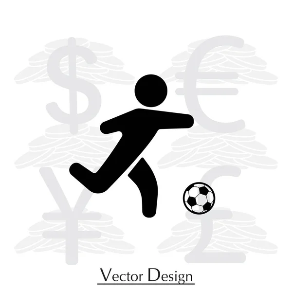 Силуэт футболиста с мячом — стоковый вектор