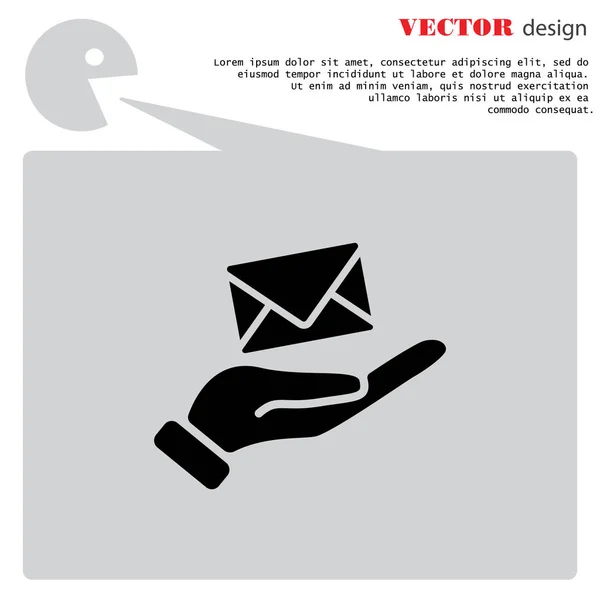 Carta de correo electrónico en mano — Vector de stock