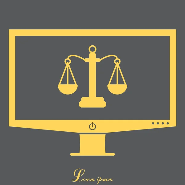 Ikona váhy spravedlnosti — Stockový vektor