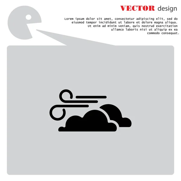 Wind en wolken pictogram — Stockvector