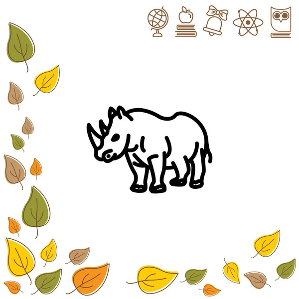 Icona web del rinoceronte — Vettoriale Stock