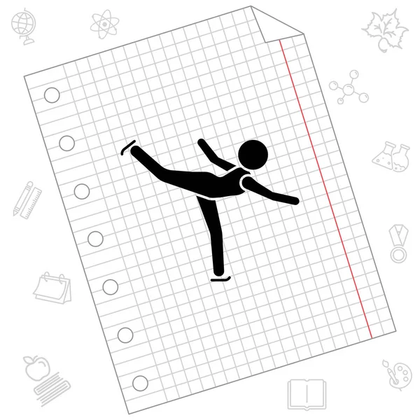 Icono de patinaje artístico — Vector de stock