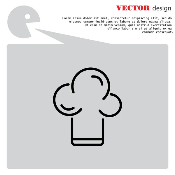 Chef-kok hoed web pictogram — Stockvector