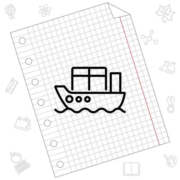 Pictogram vrachtschip — Stockvector