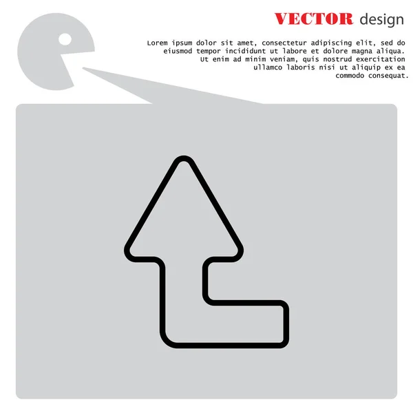 Izquierda flecha arriba icono plano — Vector de stock