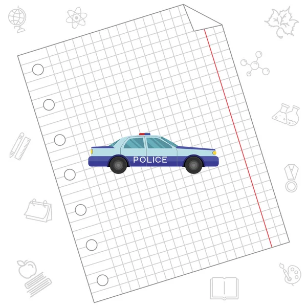 Politie auto web pictogram — Stockvector