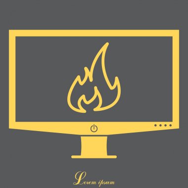 Yangın alev işareti simgesi.