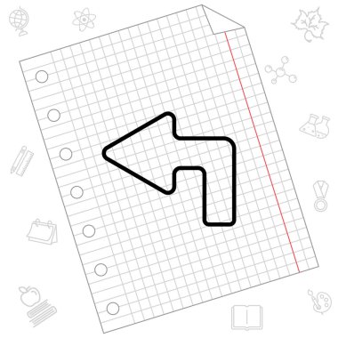  sol ok yukarı düz simgesi