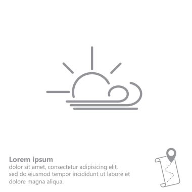 Güneşli, rüzgarlı, gökyüzü simgesi