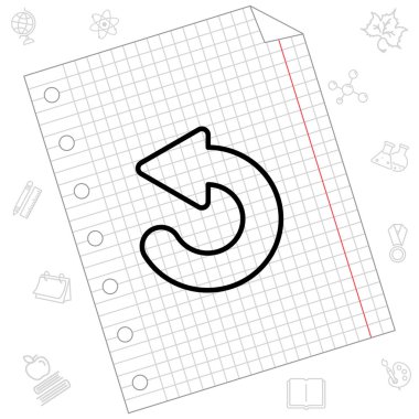 dairesel ok düz simgesi