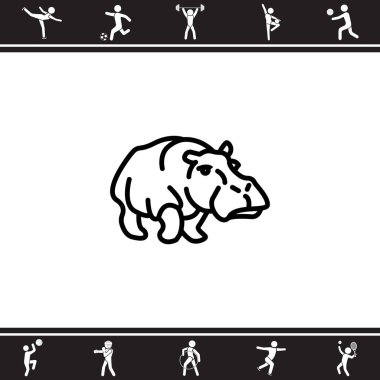 Su aygırı düz simgesi