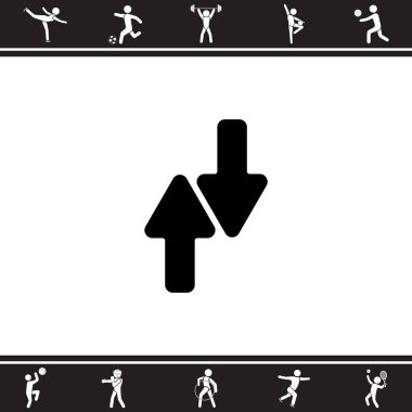 yukarı ve aşağı okları düz simgesi