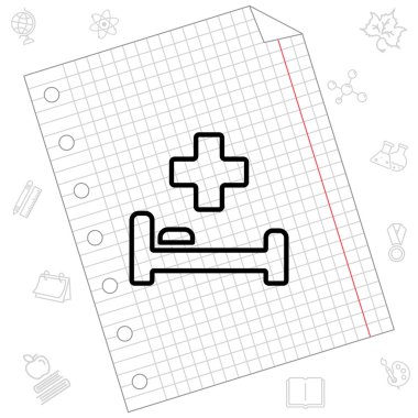 hastane yatağında ve çapraz