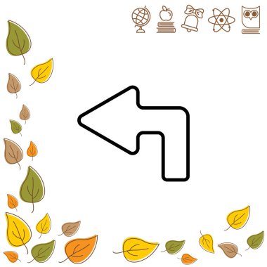  sol ok yukarı düz simgesi