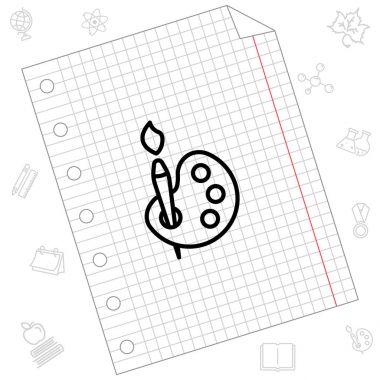 Boyalı ve fırça simgeli palet