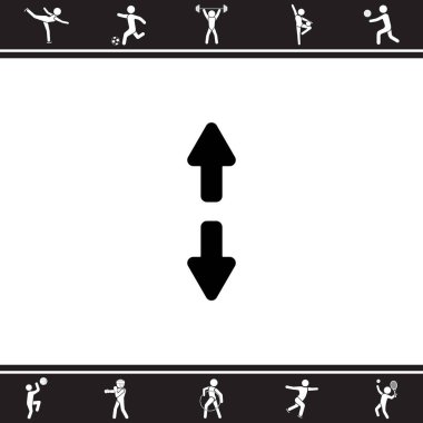 yukarı ve aşağı okları düz simgesi