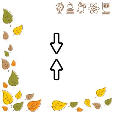 yukarı ve aşağı okları düz simgesi