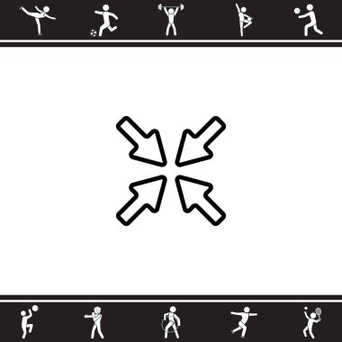 Üst üste gelen oklar düz simgesi