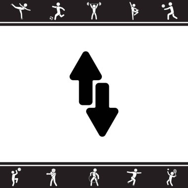 yukarı ve aşağı okları düz simgesi